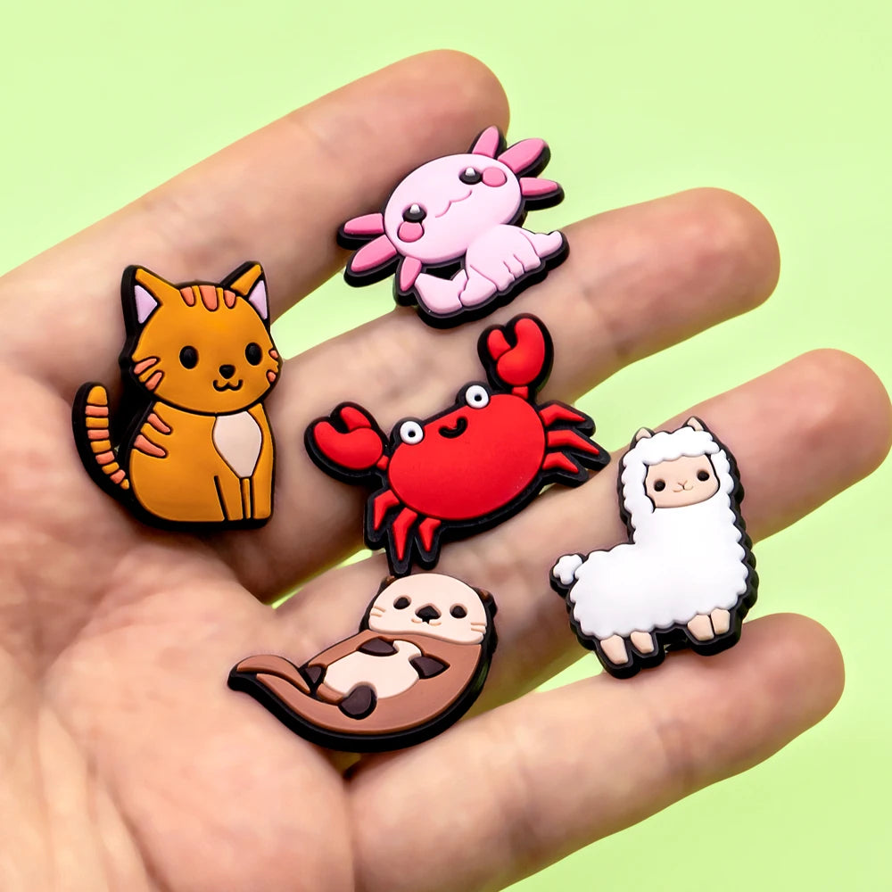 1pcs Cute Animals Dogs Cats Frogs Dinosaur Duck Shoe Charms for Women Girls,Shoe Accessories Pins for Kids Children,Clog Buckles
