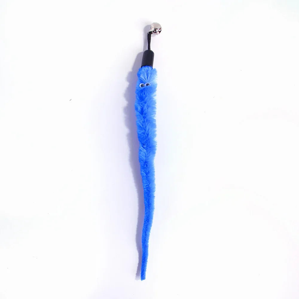 Retractable Pet Cat Caterpillar Feather Replacement Head Toy Set Funny Cat Stick Fishing Rod Cat Toys Interactive Pet Products