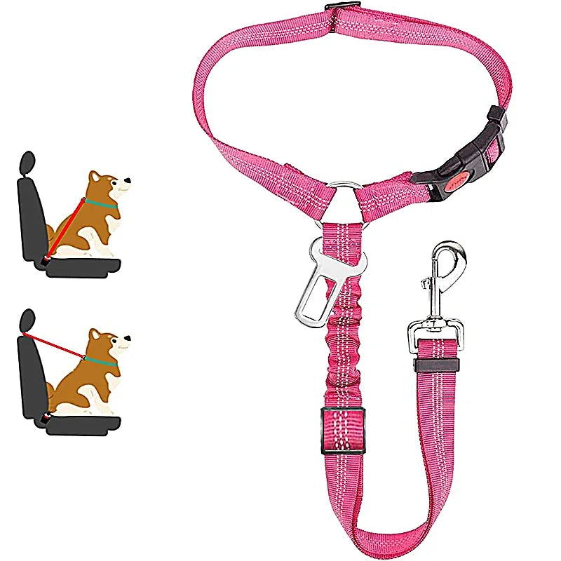 New Solid Two-in-one Pet Car Seat Belt Dog Harness Leash BackSeat Safety Belt Adjustable for Kitten Dogs Collar Pet Accessories