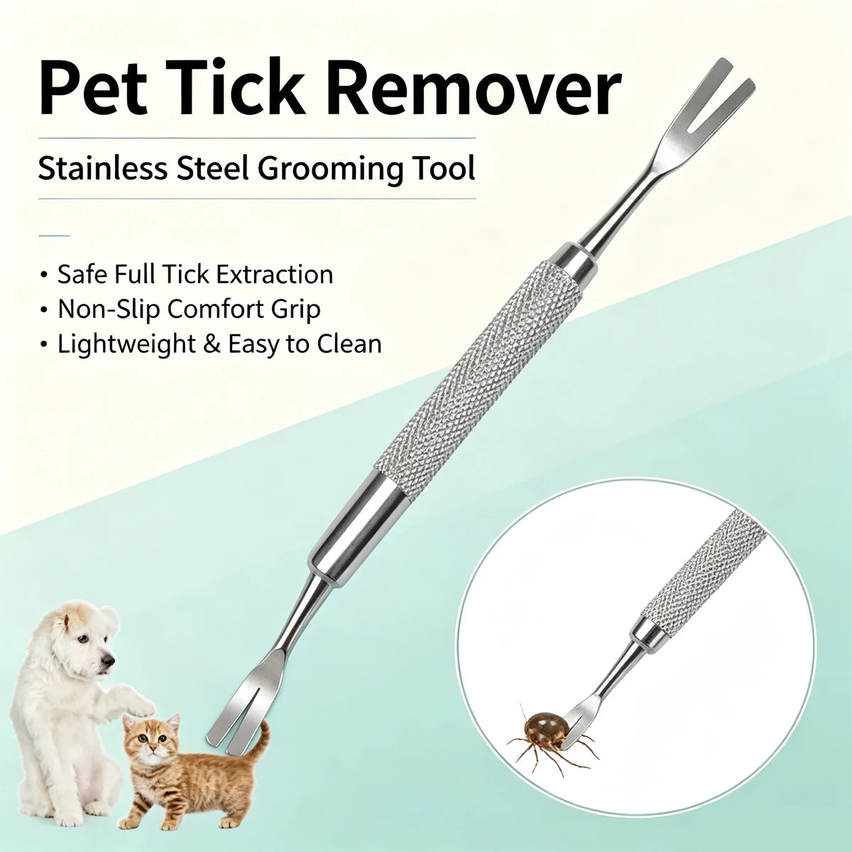 Tick and Flea Tweezers Pets Accessories Removal Dog Remover Grooming Perro Removes Ticks People Pet Clips Supplies Pulls Clip
