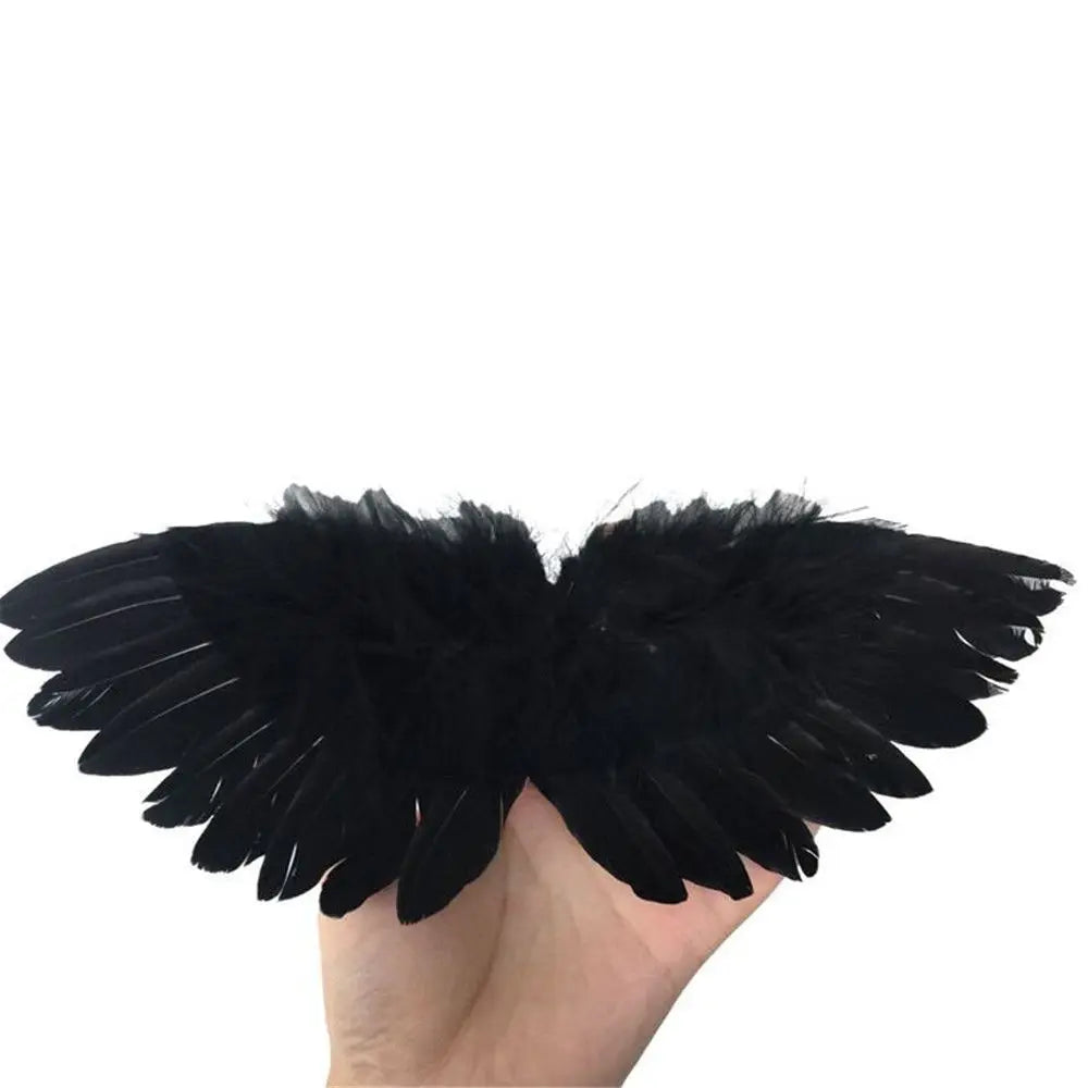 White Black Crafts Kids Mini Feather Angel Wing Newborn Dog Pet Prop Doll Decoration Party Birthday Gift Easter Valentines Day