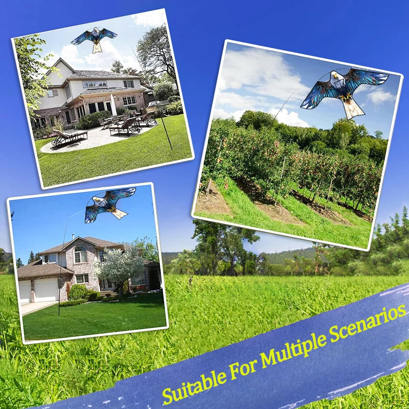 Outdoor Toys 47 Inch  Bird Scaring Eagle Kite  Without Rod Good Flying For Garden/Orchard/ Farm