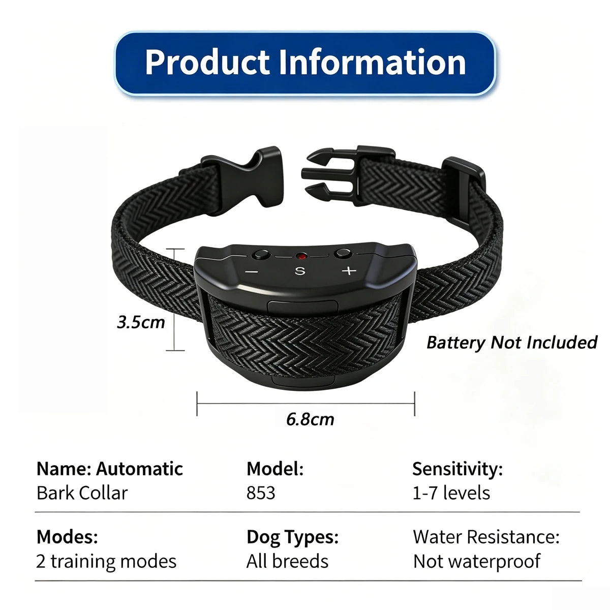 Automatic Anti-barking Click Training Waterproof Shock Collar Electric Dog Anti-bark Device for Dogs Stop Big Pets Products Pet