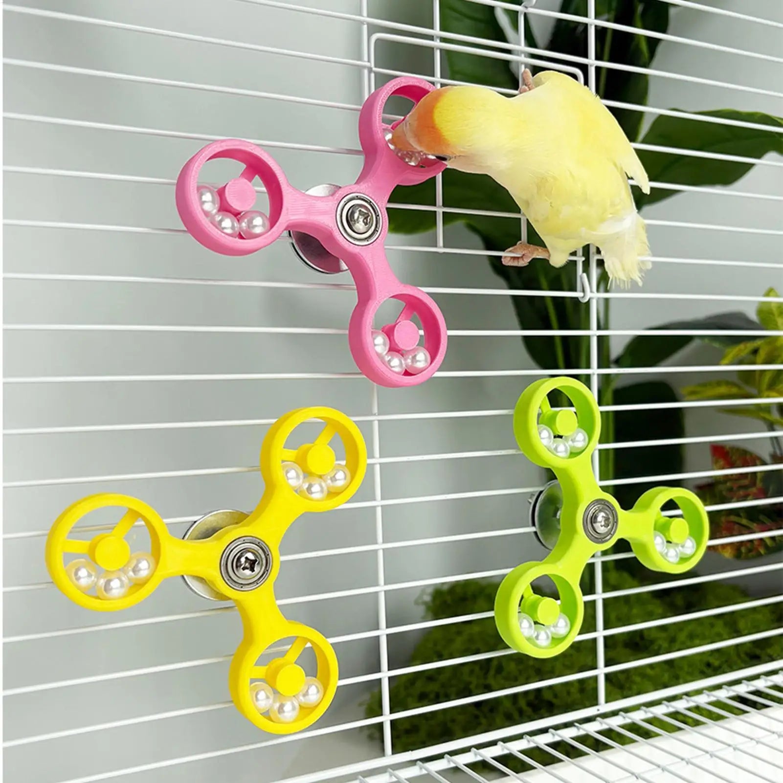 Interactive Parrot Toy Bird Cage Toy for Parrots Rotating Toys for Mental Stimulation and Entertainment Rotating Bird Toys