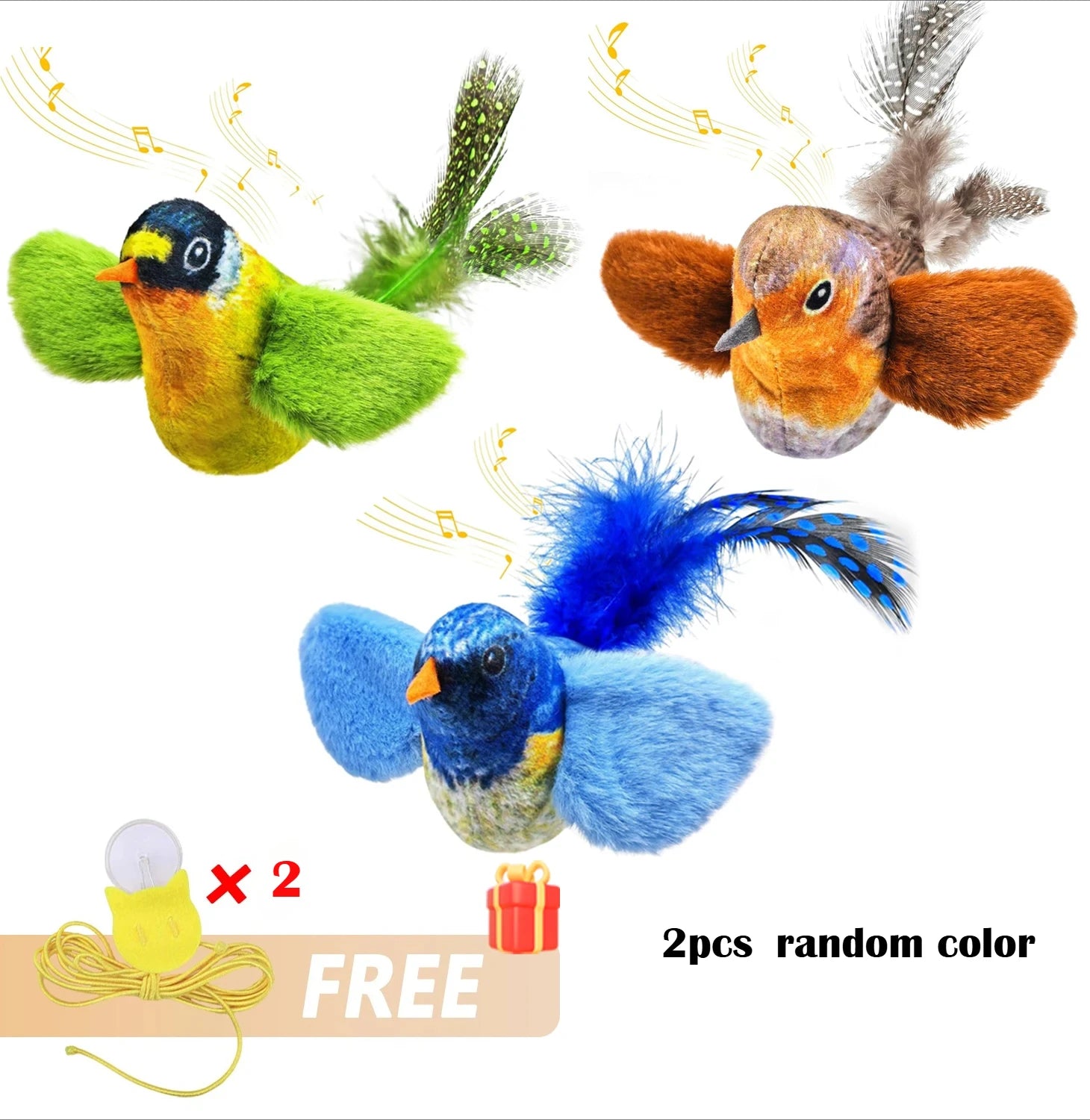 Simulation Bird Cat Toys Cats Interactive Cat Toy Realistic Bird Sound Cat Toy Plush Cat Toy Catnip Cat Toy for Cats Kitten Toy