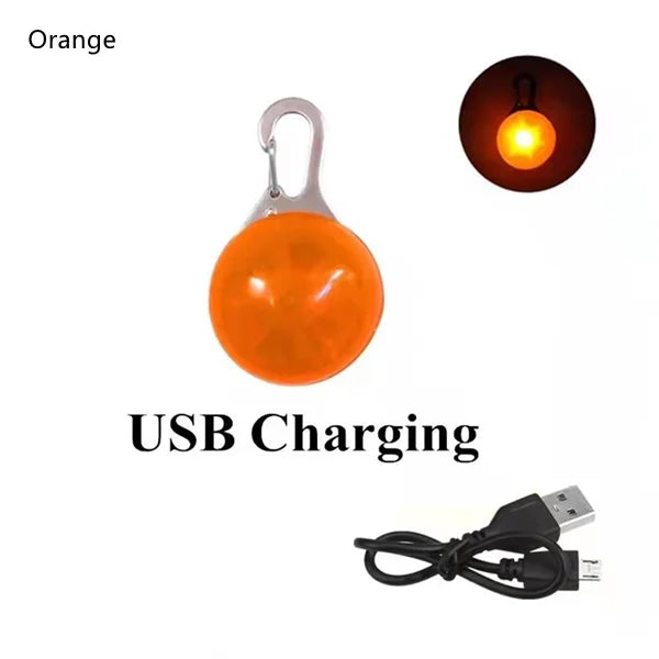 Rechargeable USB LED Dog Collar Pendant Pet Luminous Flash Light for Puppy Leash Accessory Decoration Dog Necklace