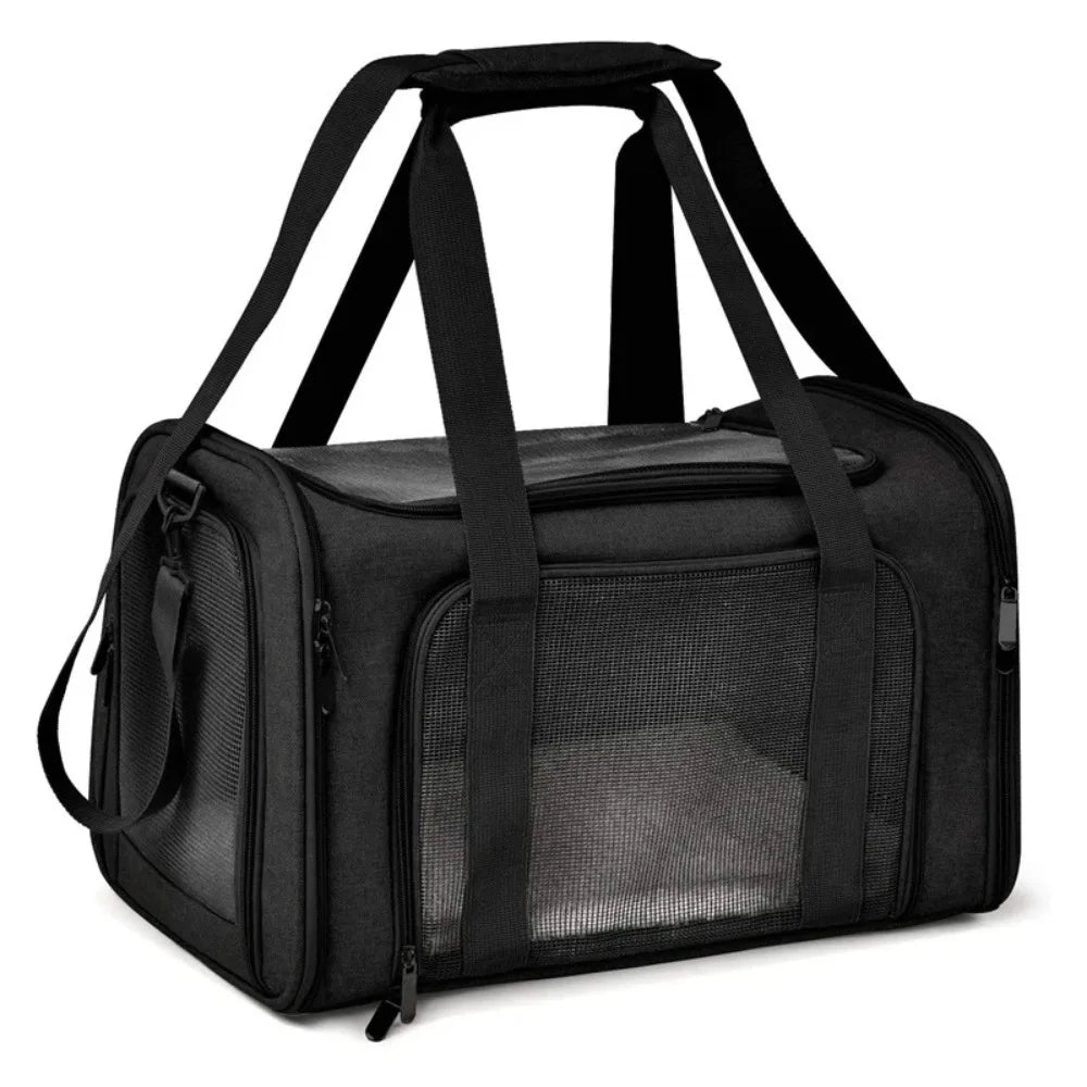Portable Breathable Dog and Cat Carrying Bag - Soft Side-Back Bag - Pet Backpack - Pet Travel Bag - Travel and Play Pet Handbag