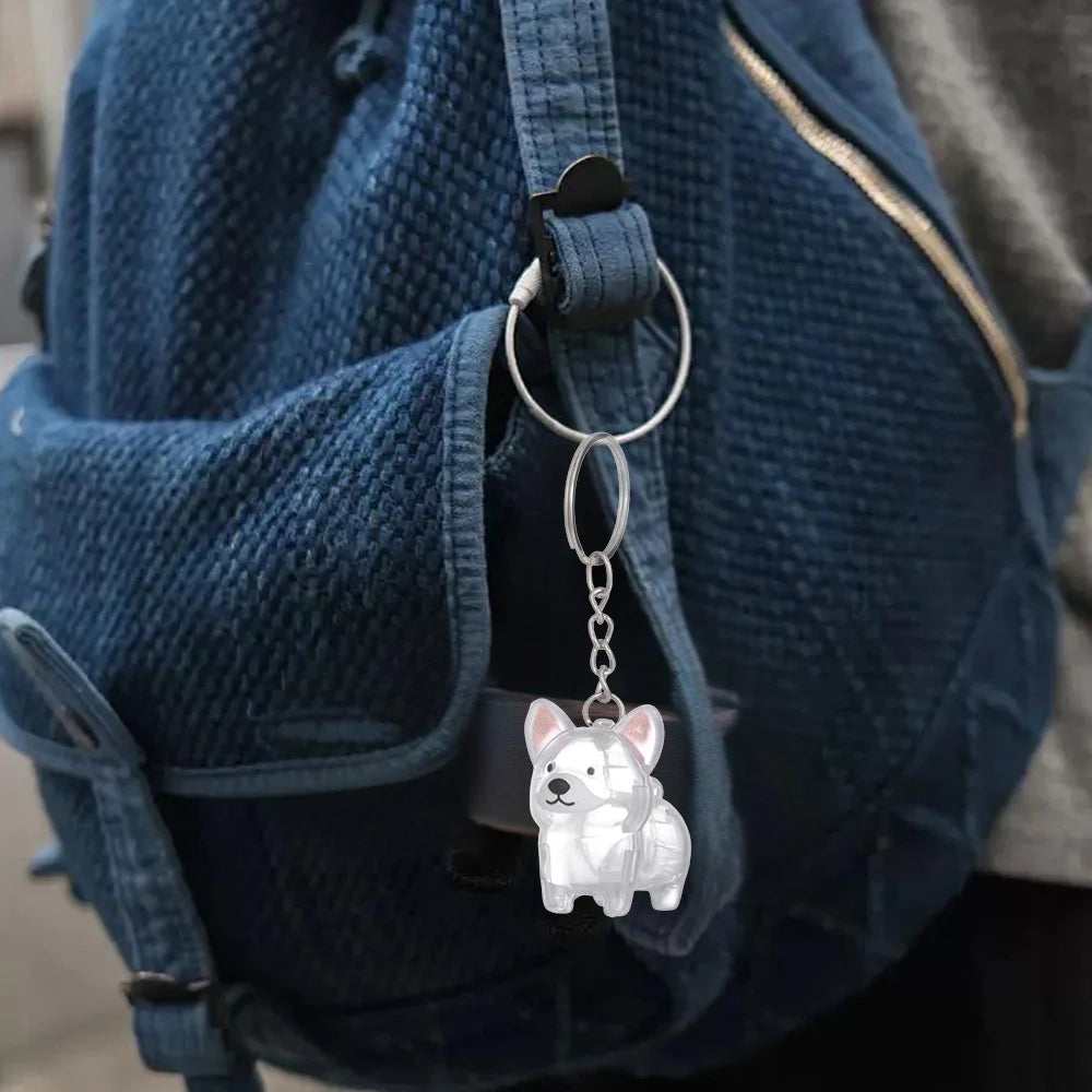 Transparent Dog Fur Storage Pendant Fur Storage Capsule Cute Portable Souvenirs Keychain DIY Accessories Dog Shape Keychain