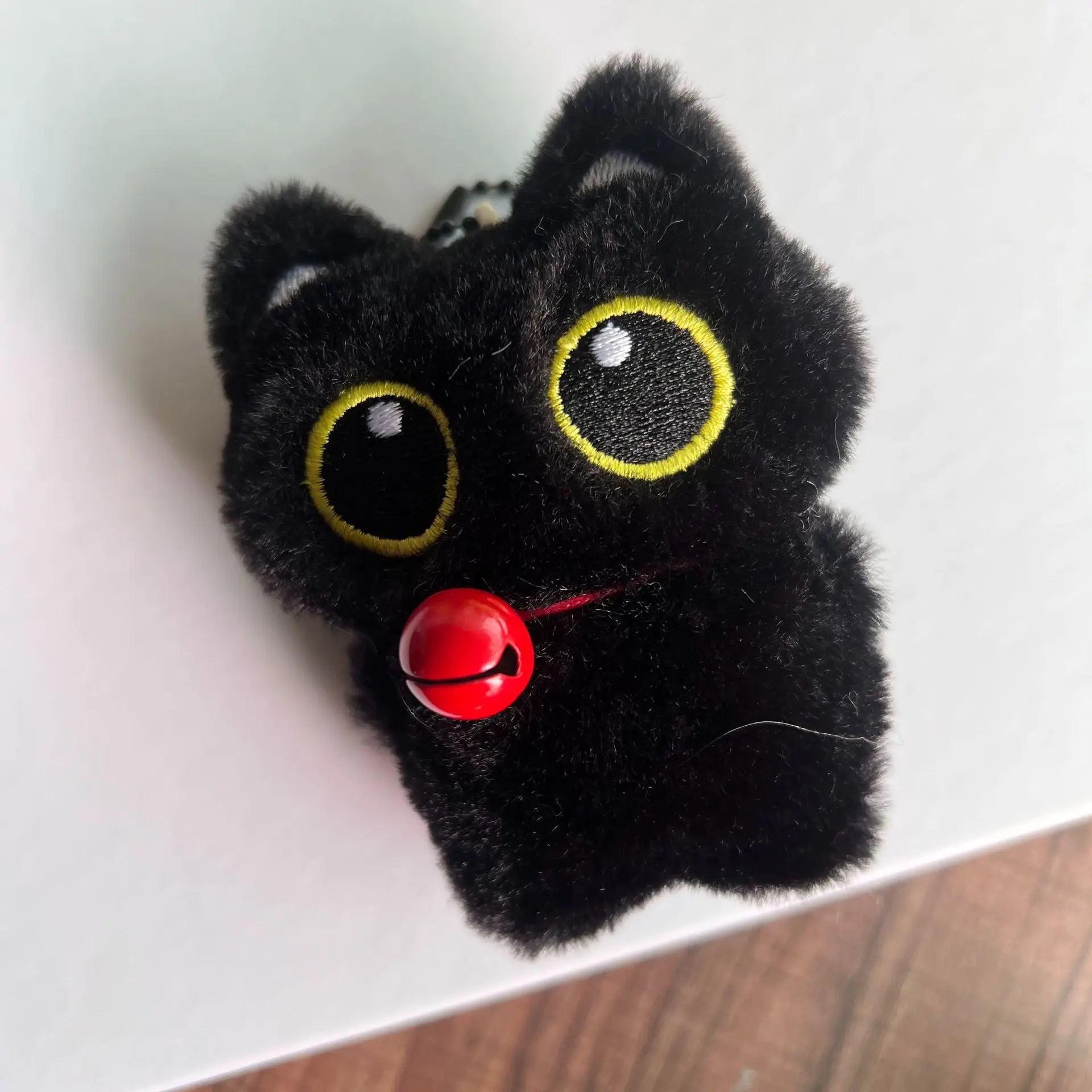 Cute Black Cat Plush Toy Keychain Cartoon Kitten Soft Stuffed Doll Pendant Car Key Backpack Bag Decoration Doll Pendant Keychain