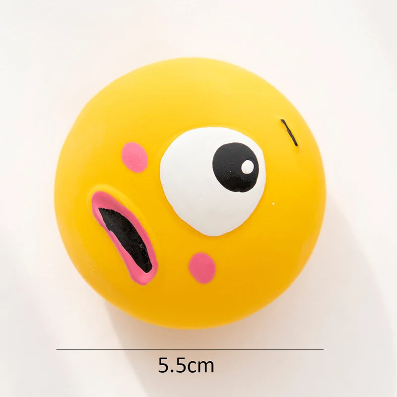 Durable Bite Resistant Squeaky Rubber Dog Chew Ball, Teeth Cleaning Sound Play Toy for Puppy Dog Dental Health