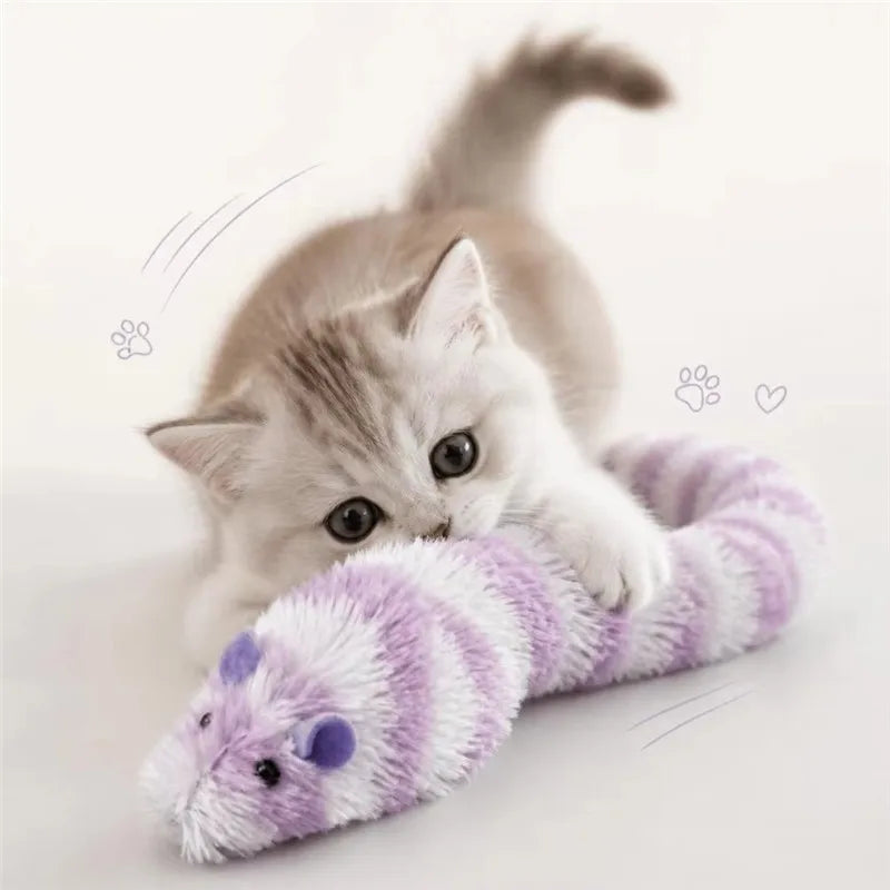 Interactive Plush Mouse Cat Toy Squeaky Imitation Mice Bite Resistant Kitten Toy Self-Entertainment Game Cat Toy Supplies