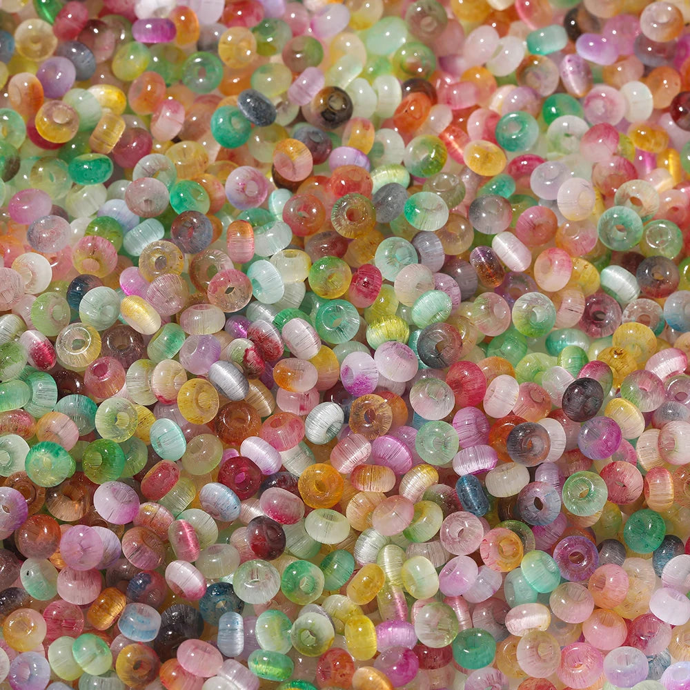 100Pcs/Lot 4mm Glass Imitation Cat Eye Round Beads for Handmade Making Jewelry DIY Bracelet Necklace Accessories