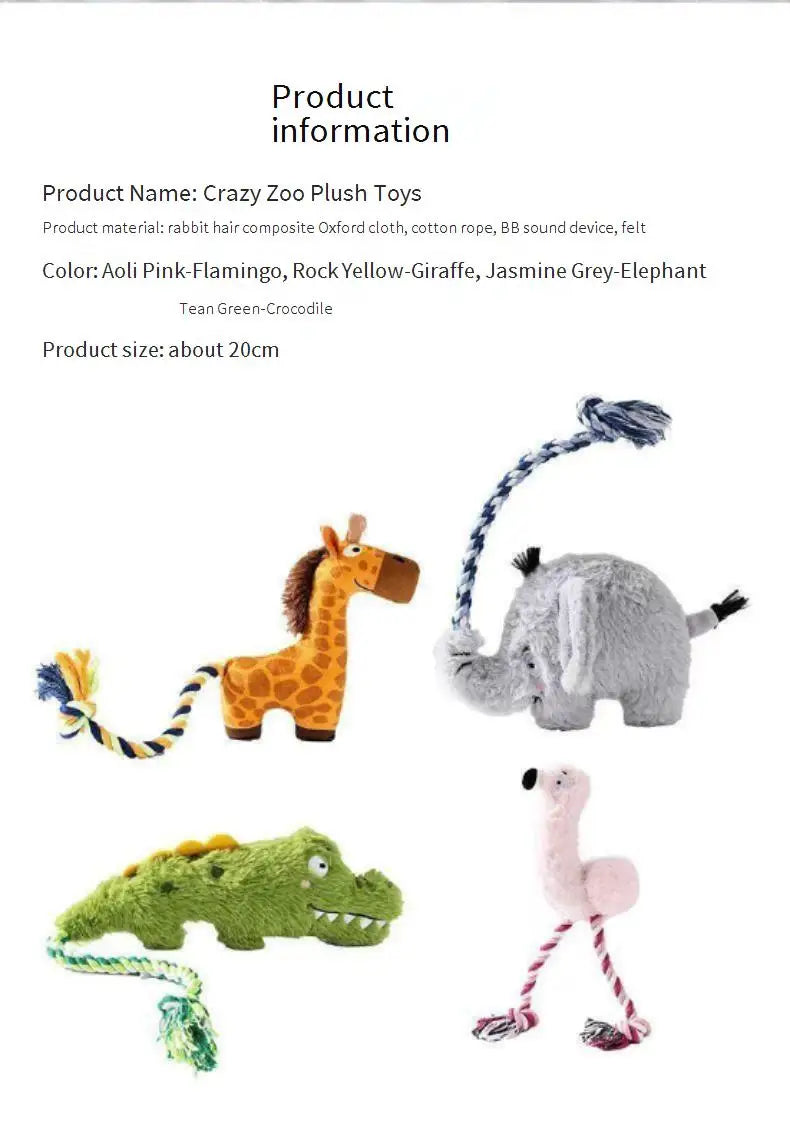Pet Crocodile Chew Knotted Indestructible Plush Raw Dog Play Toy Cute Animal Rope Safe Puppy Tooth Chew Dog Tough Toys