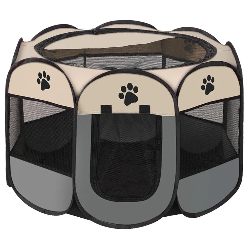 Folding Pet Tent Dog House Camping Accessories Pet Cage Octagonal Cage Fence Outdoor Playpen Puppy Shelter