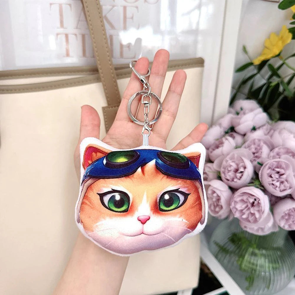 10cm Cute Pressing Can Make Sound Cosplay Overwatch 2 Jetpack Cat Plush Toys Keychain Anime Game Plushie Doll Bag Pendant Decor