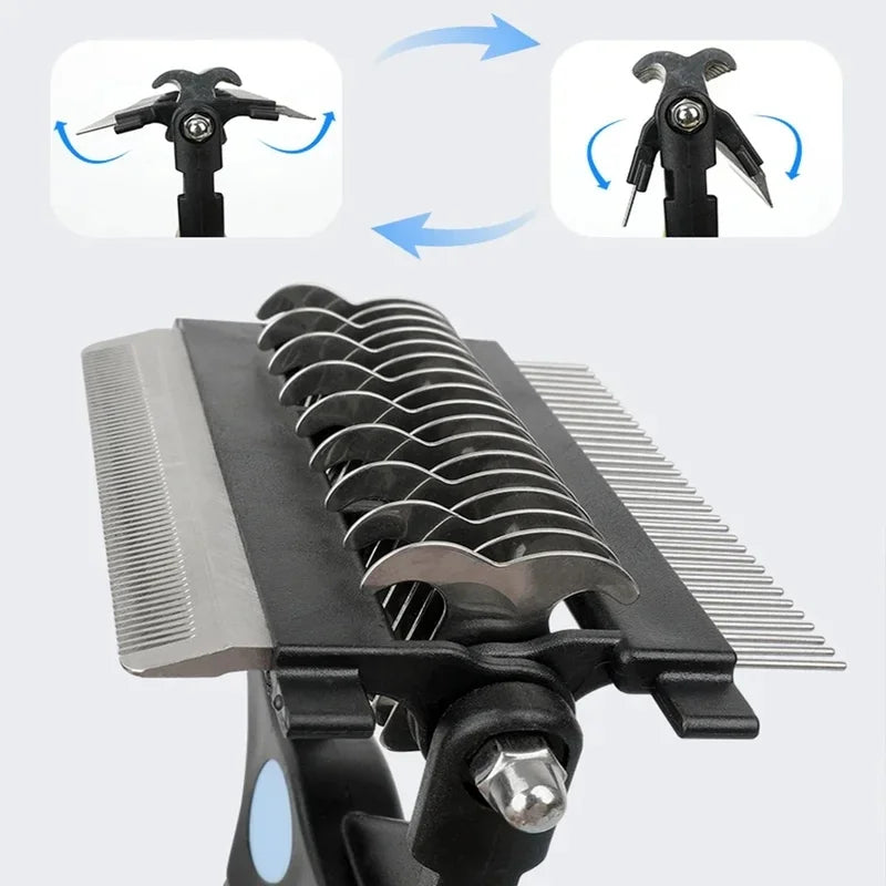 3‑In‑1 Pet Deshedding Brush, Dog Cat Fur Remover Knot Cutter Comb, Multifunctional Puppy Grooming Shedding Brush Pet Hair Care S