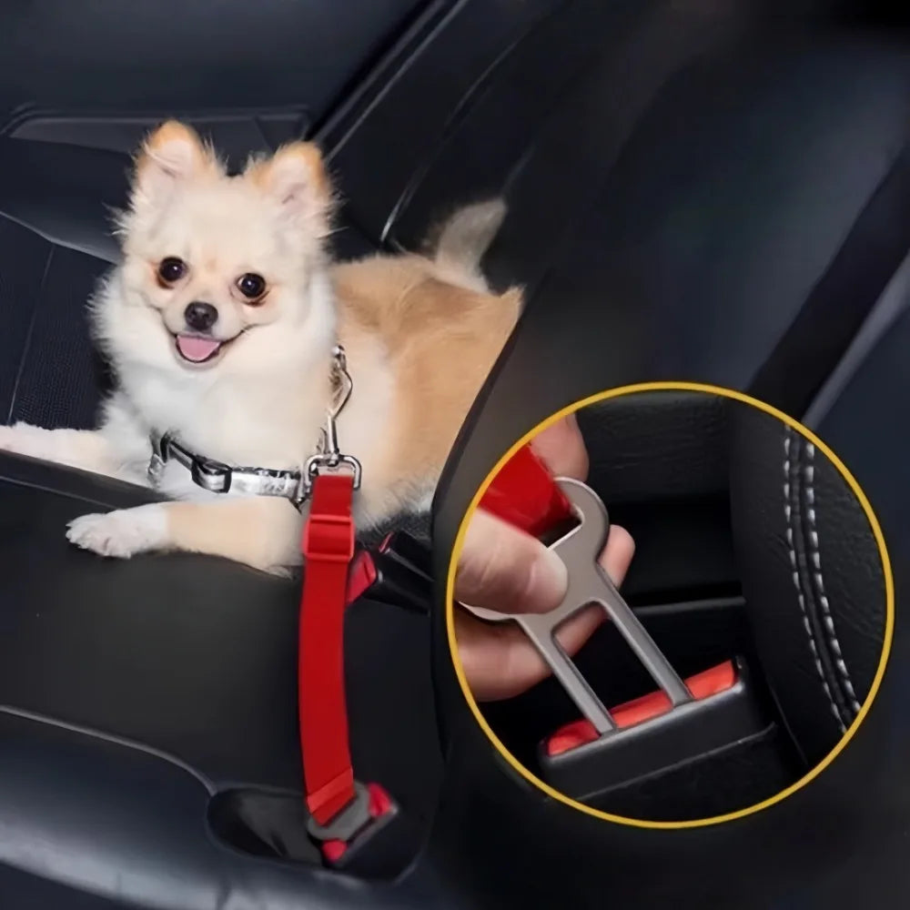Metal Pet Seat Belt Clip Heavy Duty Rust Proof Scratch Resistant Strap Buckle Lock Used for Fixing Pet Leather Car Accessories
