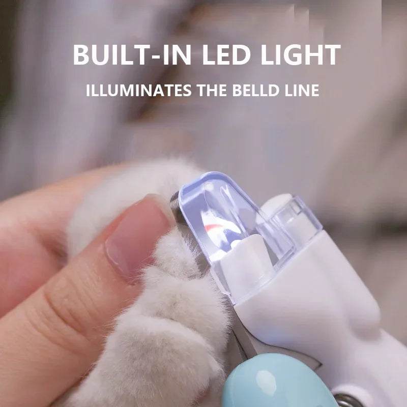 Safe Pet Nail Clippers with LED Light,Professional Claw Grooming Scissors Trimmer for Dogs Cats Rabbits,Stainless Steel Portable