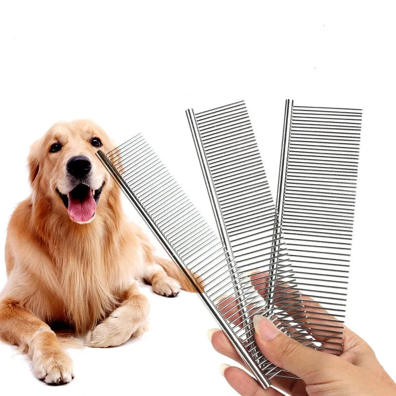 Stainless Steel Pet Grooming Comb for Cats And Dogs Hair Removal Massage Tool 3 Sizes Pet Hair Cleaning Accessory