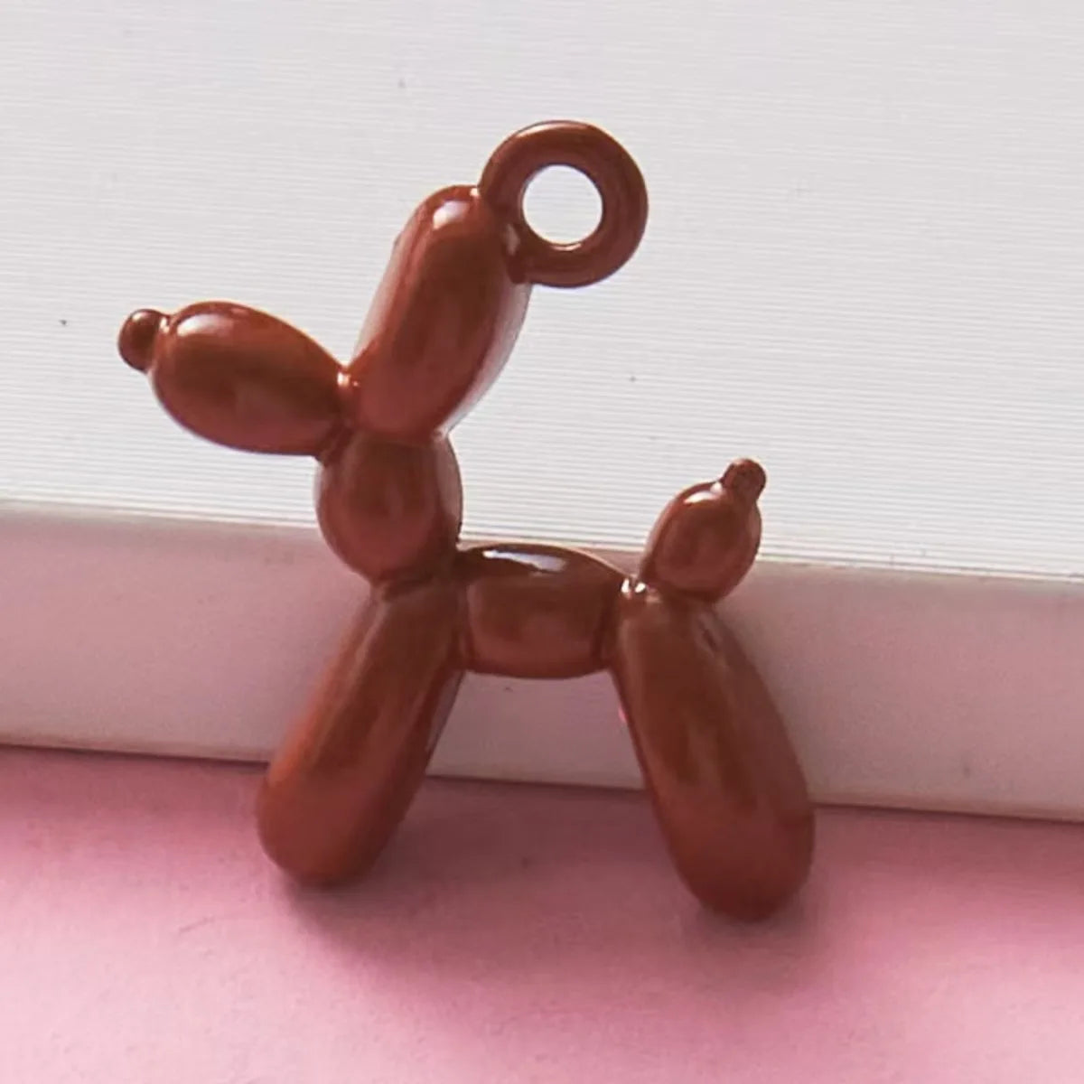 10pcs 19x14mm Minimalist Balloon Dog Charms, Simple Resin Balloon Animal Pendants, Versatile DIY Supplies for Craft Projects