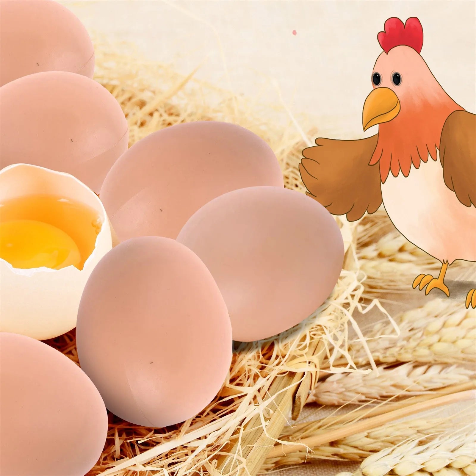6/12/18/24pcs Plastic Eggs Chicken House Small Fake Eggs Farm Animal Supplies Cages Accessories Guide Chicken Nest Egg Painting