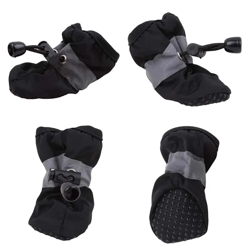 4pcs/set Waterproof Pet Dog Shoes Anti-slip Rain Boots Footwear for Small Cats Dogs Puppy Dog Pet Booties Pet Paw Accessories