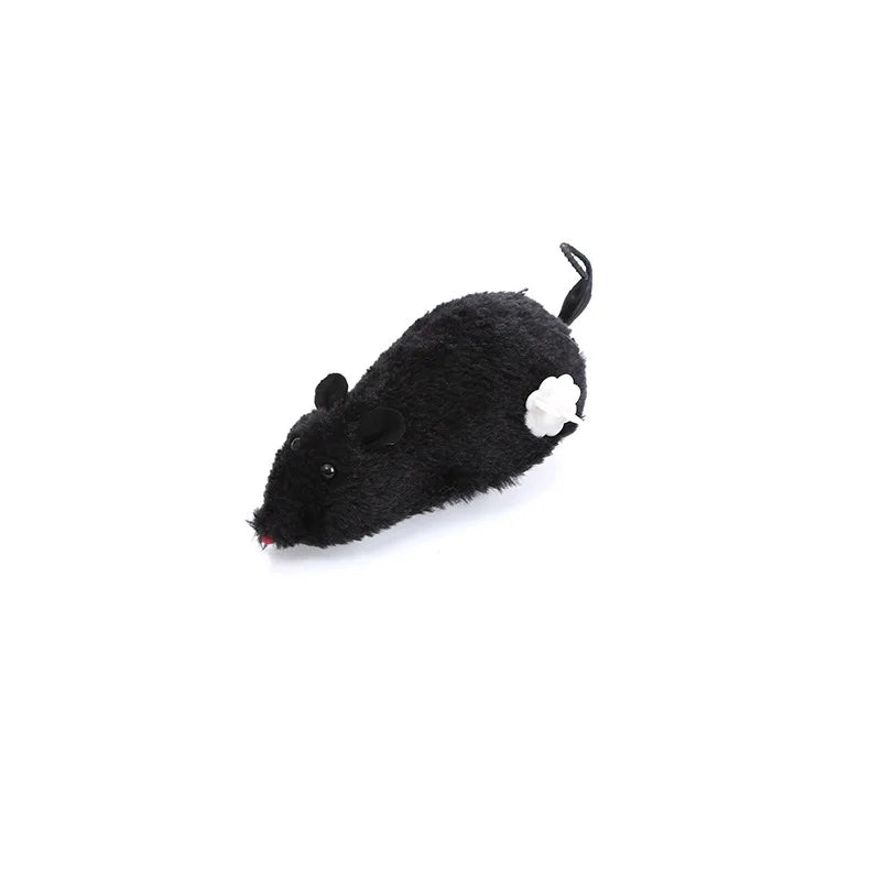 Fun and Interactive Plush Wind-Up Mouse Toy for Cats Dogs and Kids Mechanical Moving Animal Toy for Playtime and Pranks