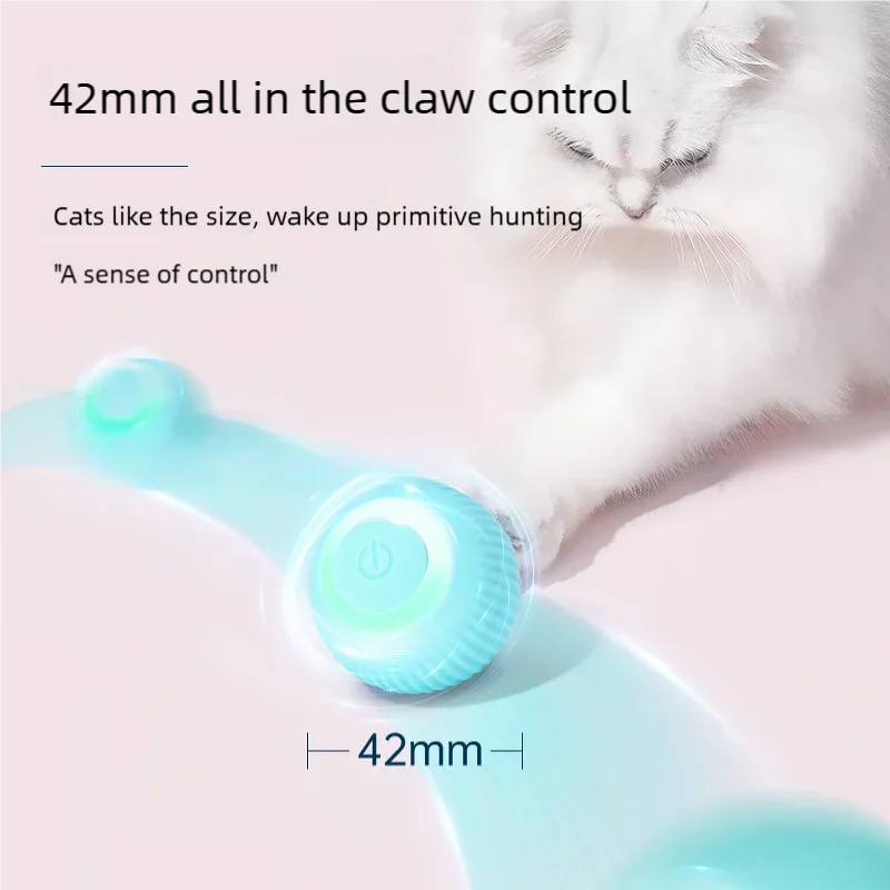 Cat Chasing Toy, Automatic Rolling Ball, Interactive Cat Toy, Suitable for Cat Training, Self-Moving Kitten Toy, for Indoor Play