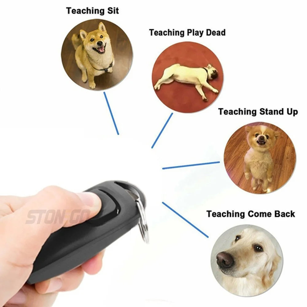 2‑in‑1 Dog Training Clicker & Whistle, Multifunctional Pet Trainer Tool with Keyring, Puppy Training Flute Clicker Pet Supplies