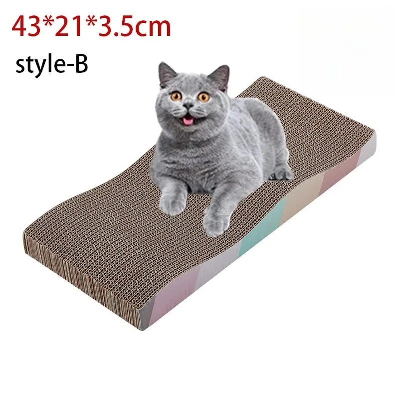 Durable Wear-resistant Multi-shaped Corrugated Cardboard Cat Scratcher Board Indoor Cat Grinding Claw Interactive Play Toy