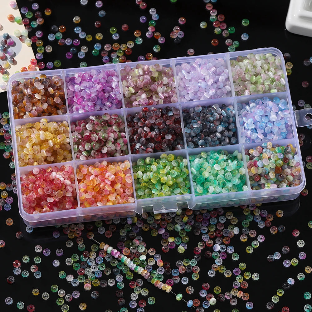 100Pcs/Lot 4mm Glass Imitation Cat Eye Round Beads for Handmade Making Jewelry DIY Bracelet Necklace Accessories