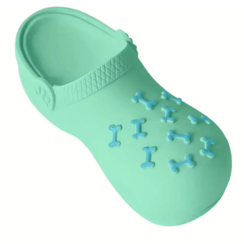 Indoor/Outdoor Dog Chew Toy Sound Latex Slippers Shape Teeth Cleaning Training Play for Small Medium Large Dogs & Puppies