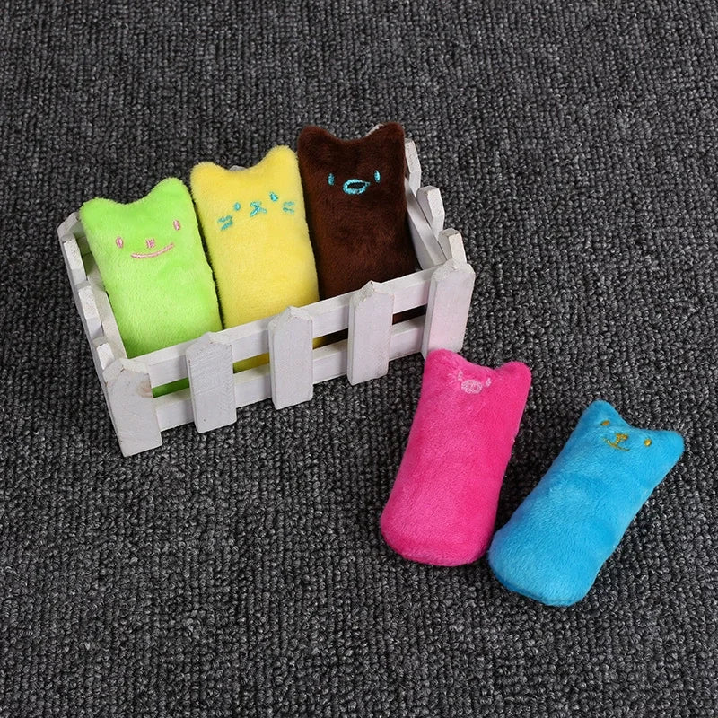 Catnip Plush Thumb Toy For Cats Scratch Resistant Chewable Kitten Molar Toy Interactive Self-Play To Relieve Boredom Durable
