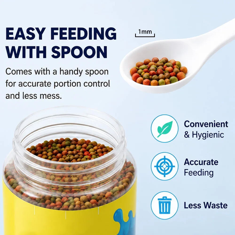 Betta Fish Food Floating Mini Pellets with Aquarium Feeding Ring Station Color Enhancer Tropical Fish Food Kit ZORILYNX