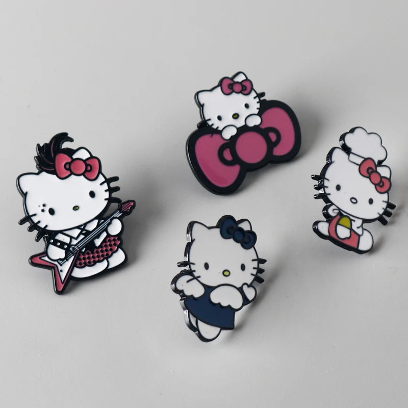 4pcs Cute Anime Kitten Cat Enamel Pin Cartoon Brooches Lapel Pins Badge Backpack Clothing Accessories Jewelry Gifts for Friends