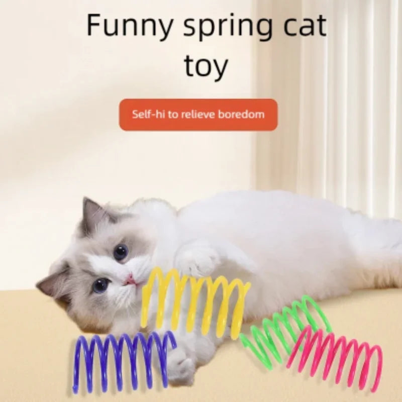 4/200Pcs Interactive Colorful Gauge Kitten Coil Spiral Springs Cat Toys for Kittens And Cats Pet Products
