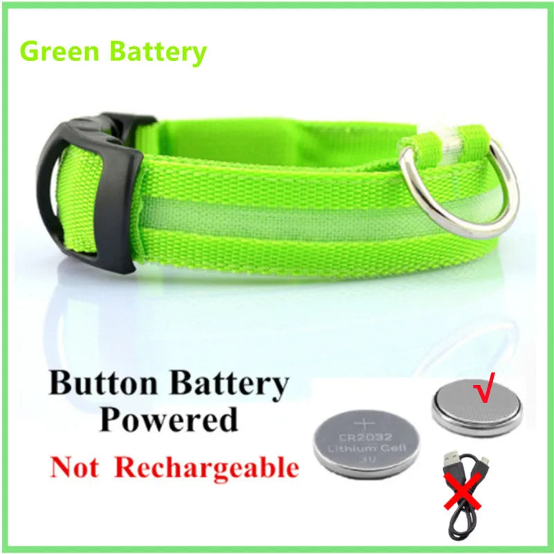 LED Luminous Collar Adjustable Glowing Dog Collar USB Rechargea  Flashing Anti-Lost/Avoid Car Accident Collar Dogs Pet Products