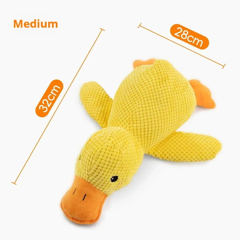 Dog Plush Duck Toy, Squeaky Bite Resistant Pet Toy, Teeth Grinding Relief Companion Sleeping Duck for Dog Chew Play