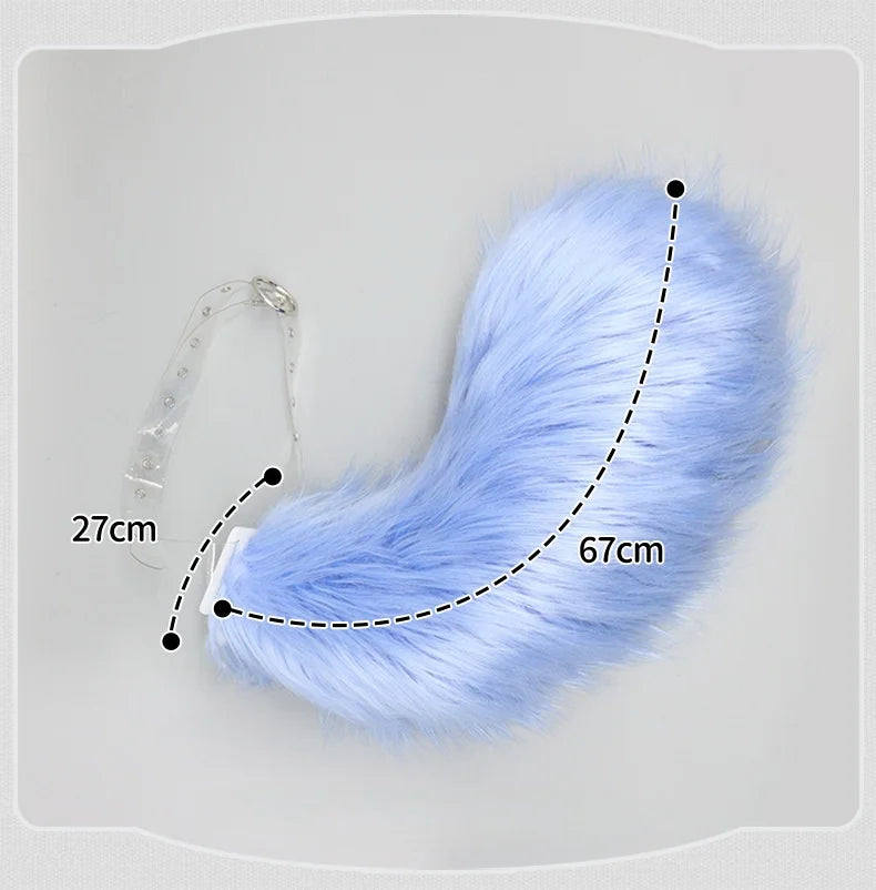 Halloween Cute Plush Animal Ears Headband Blue Dog Tail Role Play Props Lolita Girl Comic Exhibition Animal Ears Headdress Set