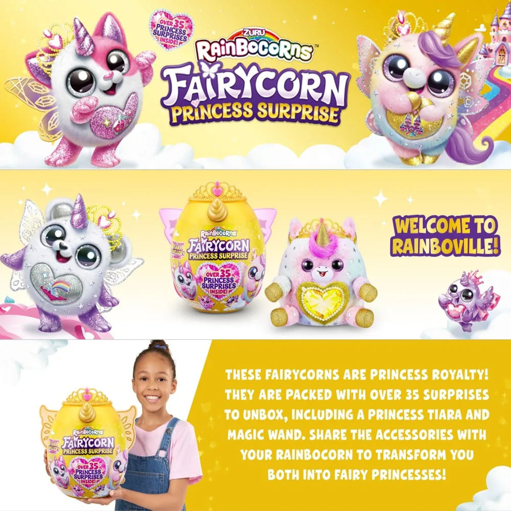 ZURU Rainbocorns Plush Toy Surprise Egg Blind Box Puppycorn Bunny Collectible Doll for Gift Fairycorn Pets Alive