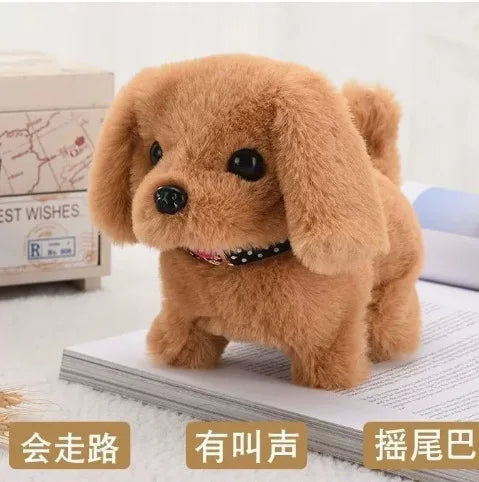 Electric Plush Dog Toy Walking Barking Moving Machine Simulation Plush Pet Toy for Dogs Interactive Play and Entertainment