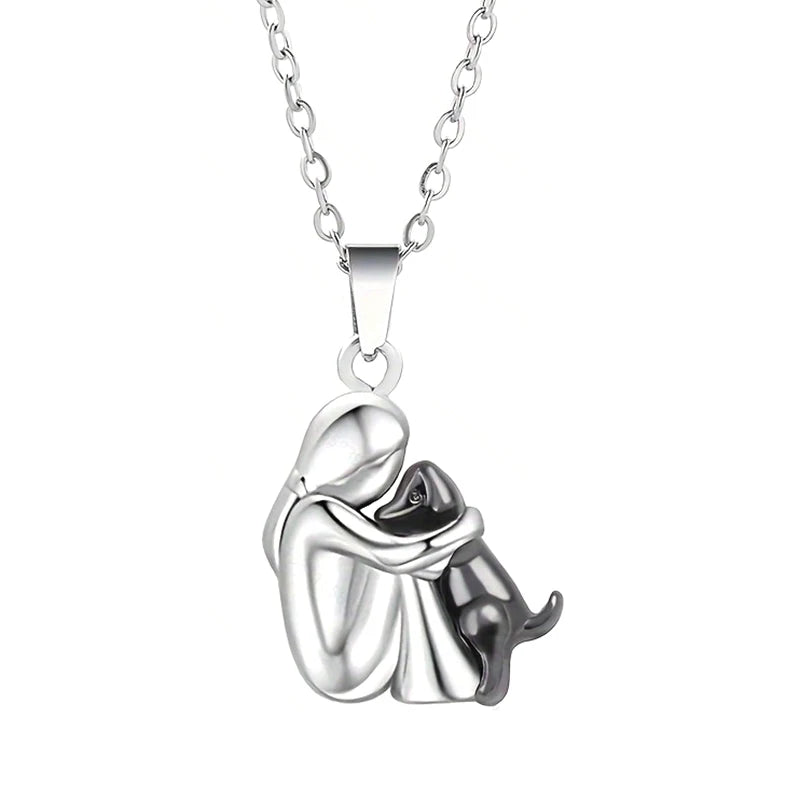 Trendy Black Dog Pendant Necklace For Women Puppy Dog Mom Necklaces Animal Pet Jewelry Accessories
