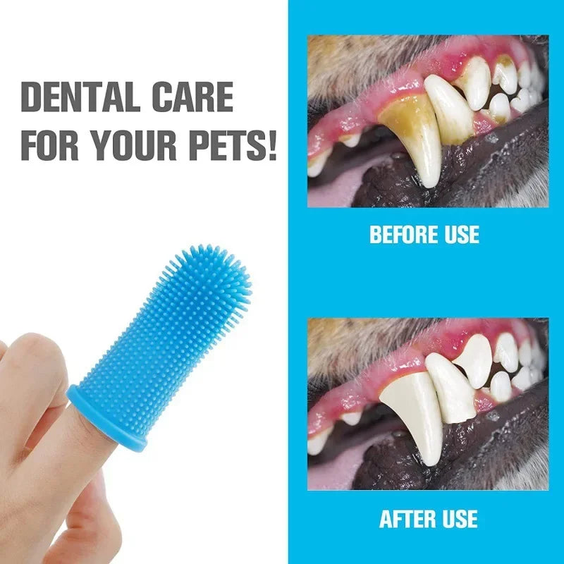 Super Soft Pet Finger Toothbrush for Dog Cat, Teeth Cleaning Breath Care Nontoxic Silicone Tooth Brush, Pet Products