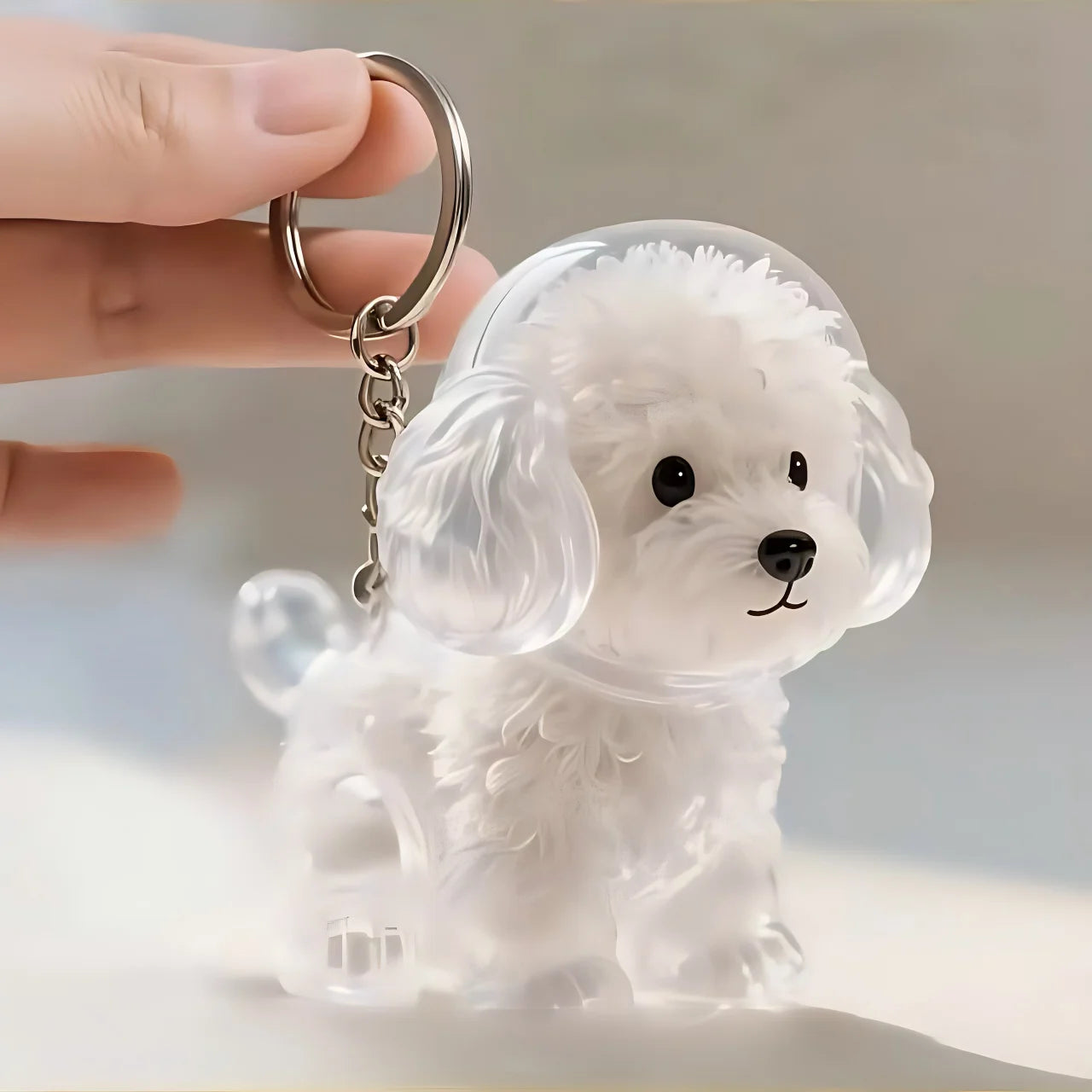 Clear Pet Hair Memorial Capsule DIY Dog Fur Keepsake Pendant for Keychain Puppy Hair Storage Container for Pet Lovers Gift