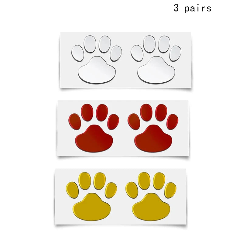 Car Stickers Creative Decals Paw 3D Animal Dog Cat Foot Prints Decal Car Motocycle Sticker Car Accessories