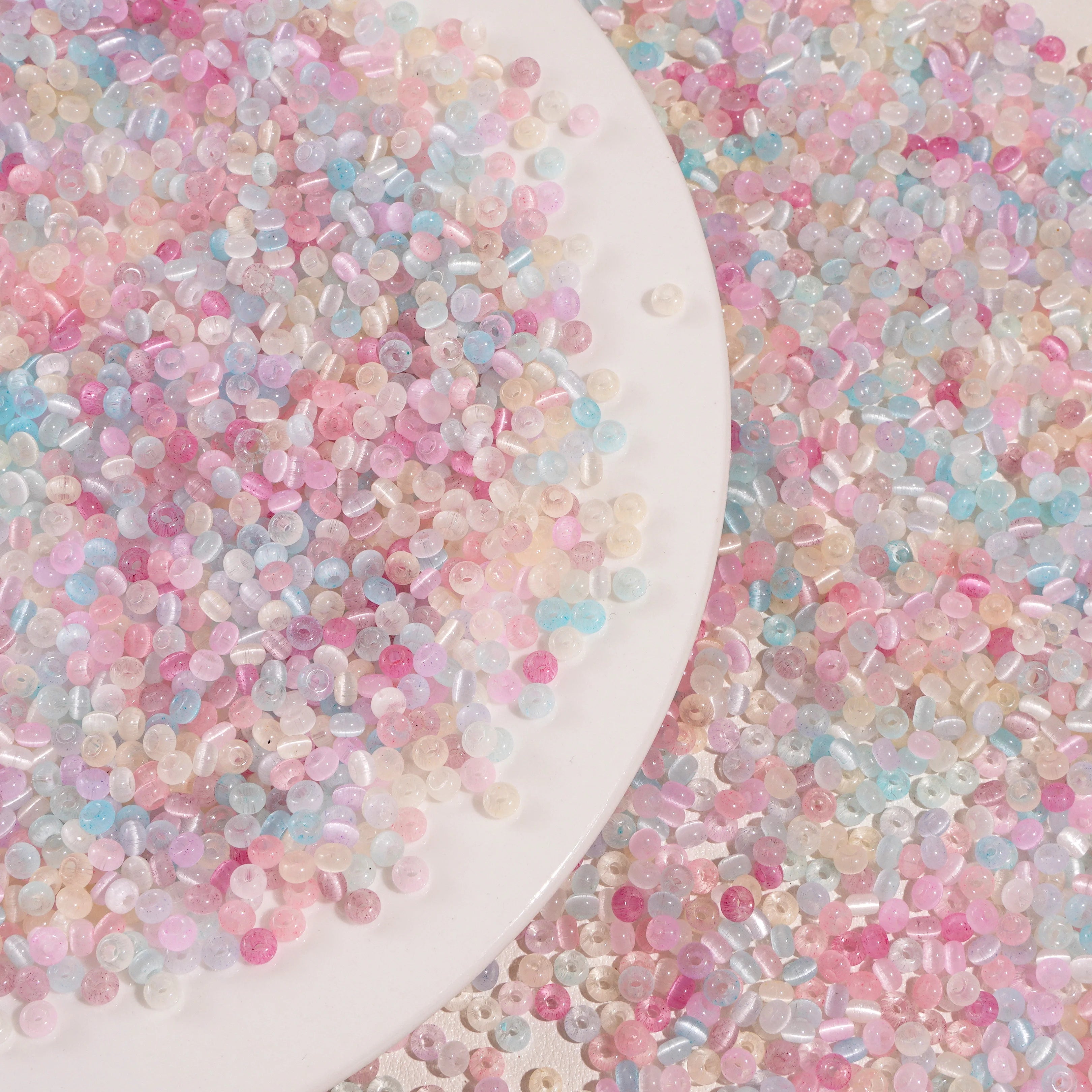 90-180Pcs Colorful Glass Rice Beads Cat Eye Beads Loose Spacer Beads for Handmad DIY Jewelry Making Bracelet Necklace Accessorie