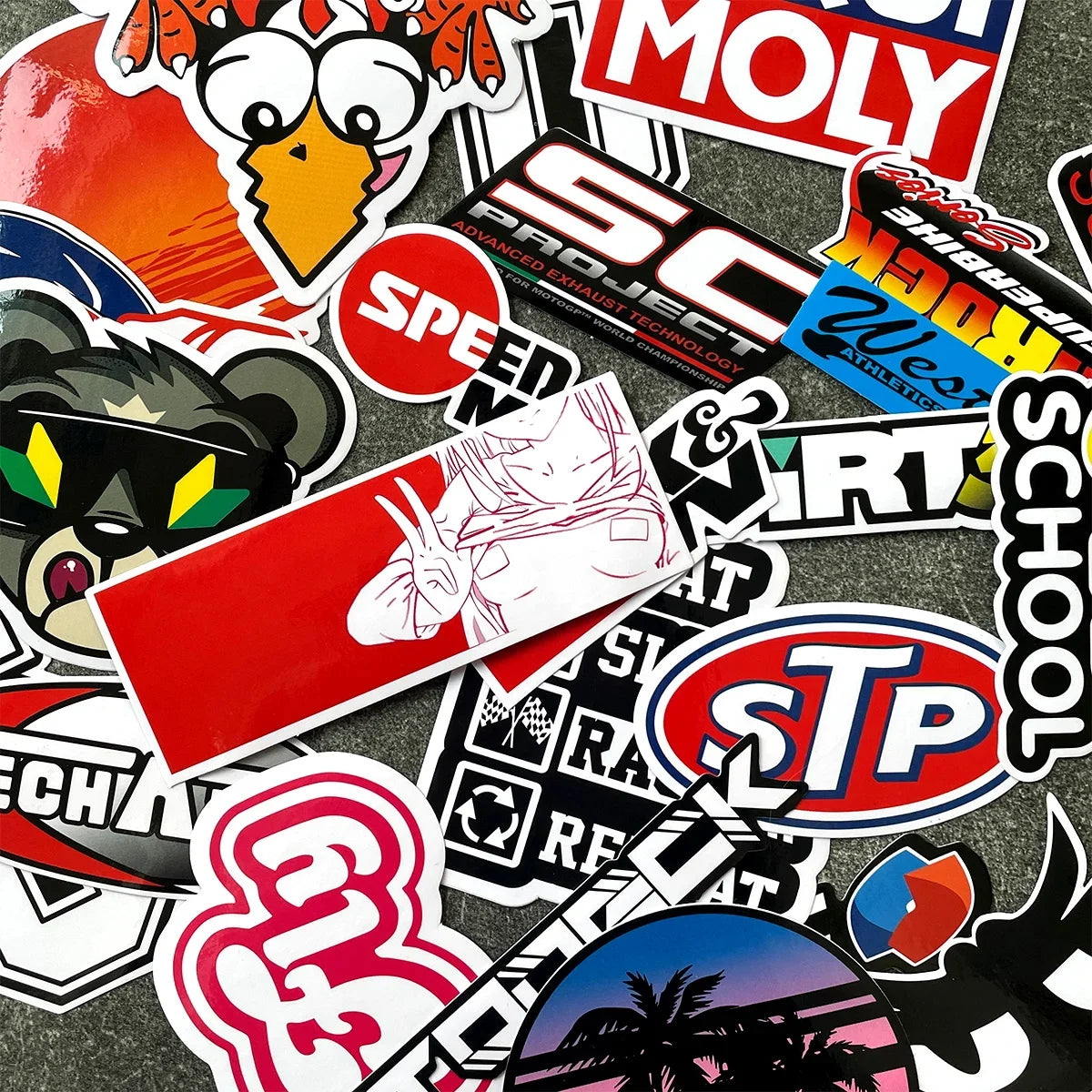 40PCS Racing Sponsors Laser Rainbow Car Stickers Motorcycle Moto MotorcrossAuto Body Windshield Helmet Decals Accessories