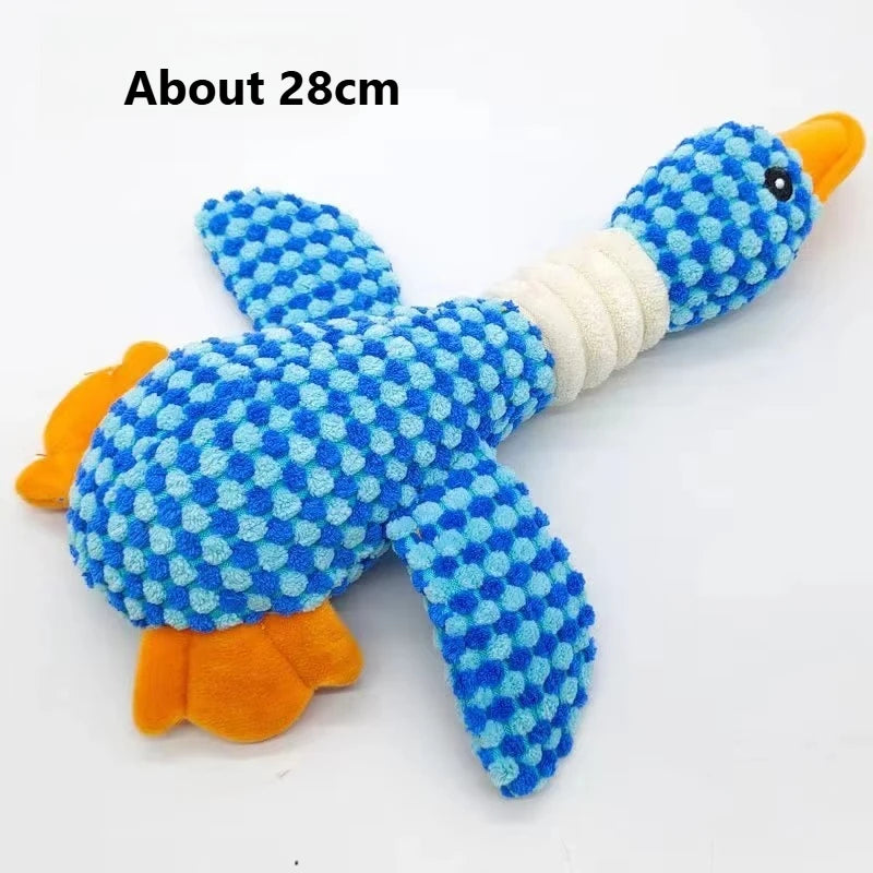 Cat Dog Chew Squeak Toy Plush Doll Companion Duck & Goose for Aggressive Chewers Interactive Pet Products
