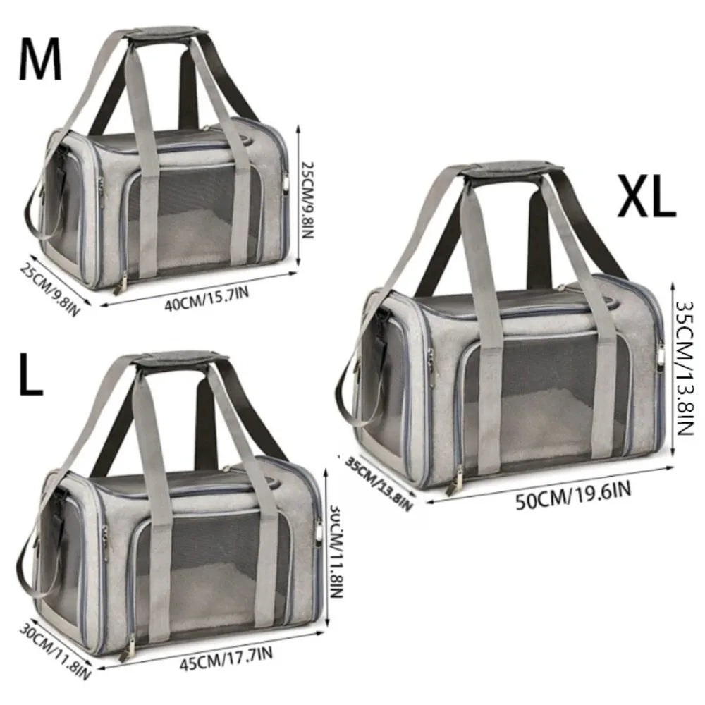 Portable Breathable Dog and Cat Carrying Bag - Soft Side-Back Bag - Pet Backpack - Pet Travel Bag - Travel and Play Pet Handbag