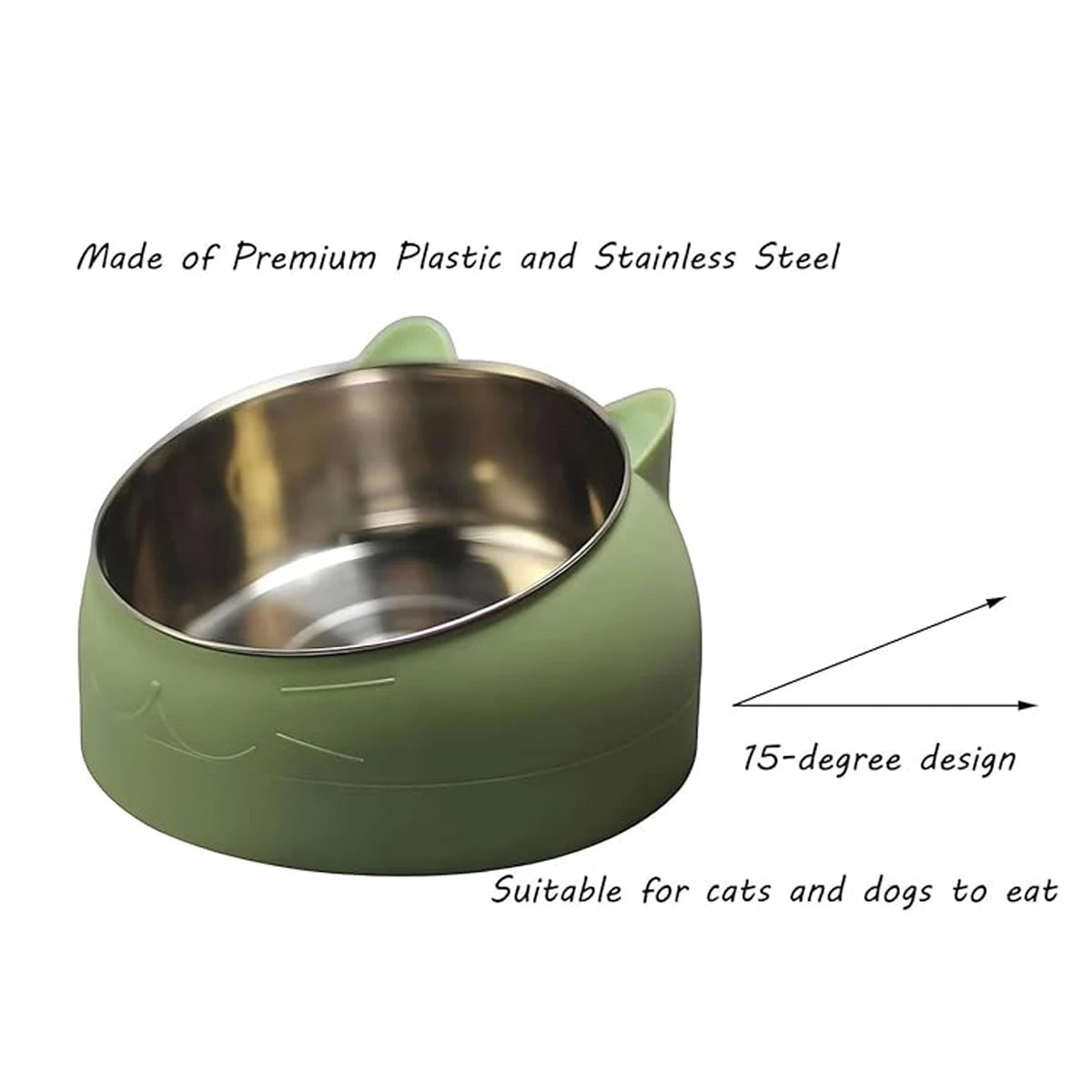 Stainless Steel Neck Guard Cat Bowl Pet Food Elevated Accessories Kitten Cats Articles Products Supplies Feeders Drinker Pets